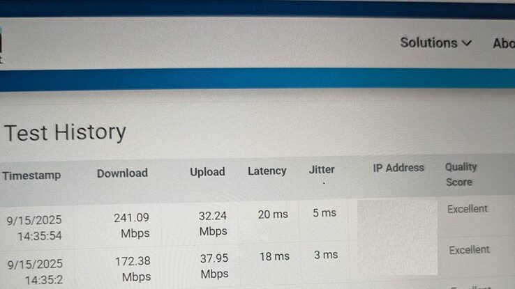 Starlink Speed test in Jacksonville FL