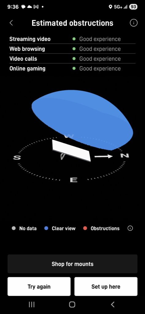 Starlink obstructions test New Iberia LA