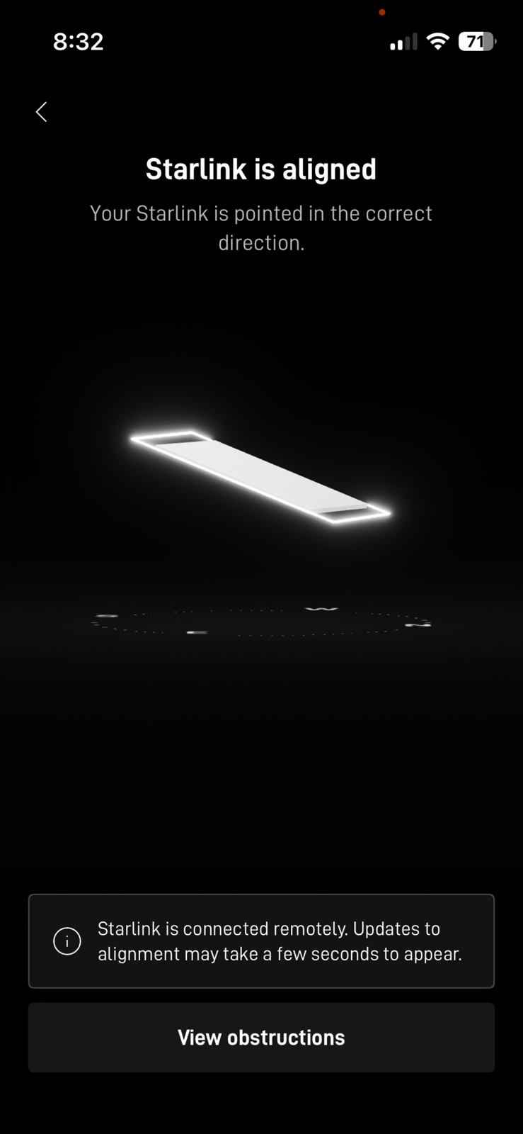 Starlink Alignment Test in Youngstown OH