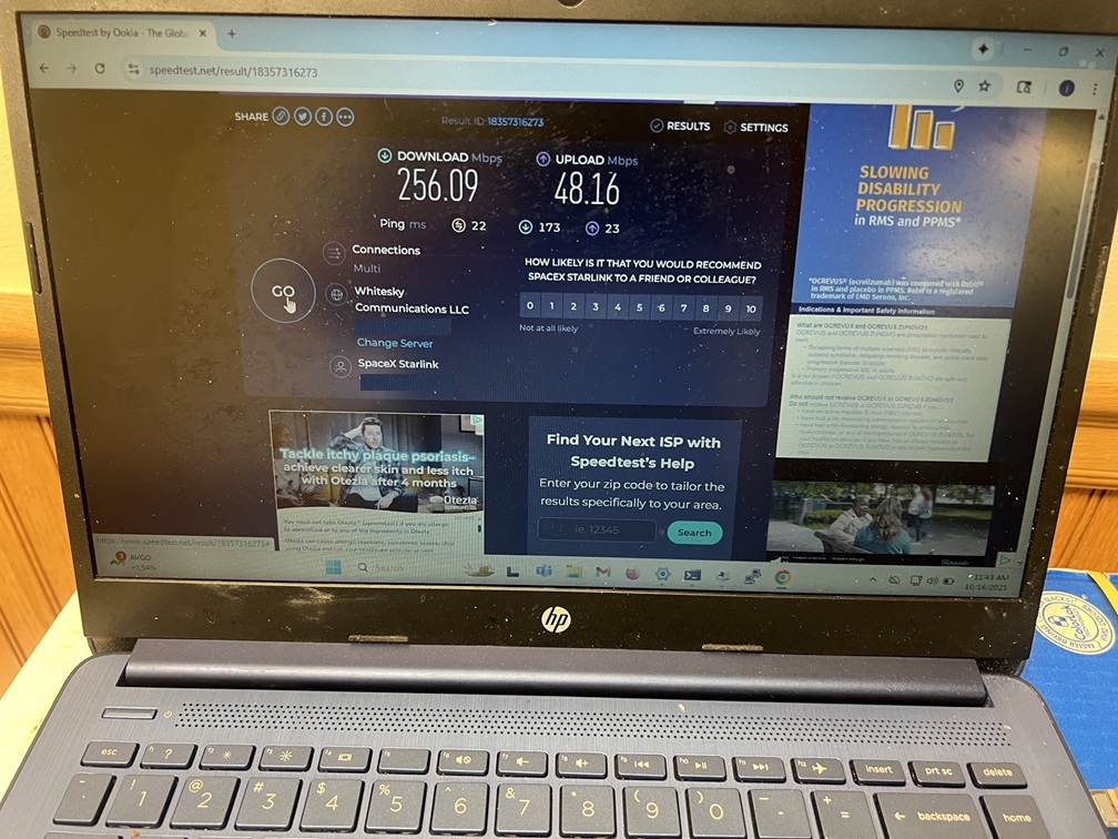 Starlink Speed Test in Youngstown OH