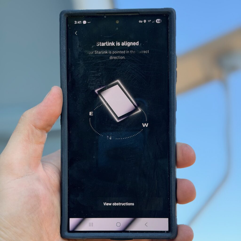 Starlink alignment test Petaluma CA