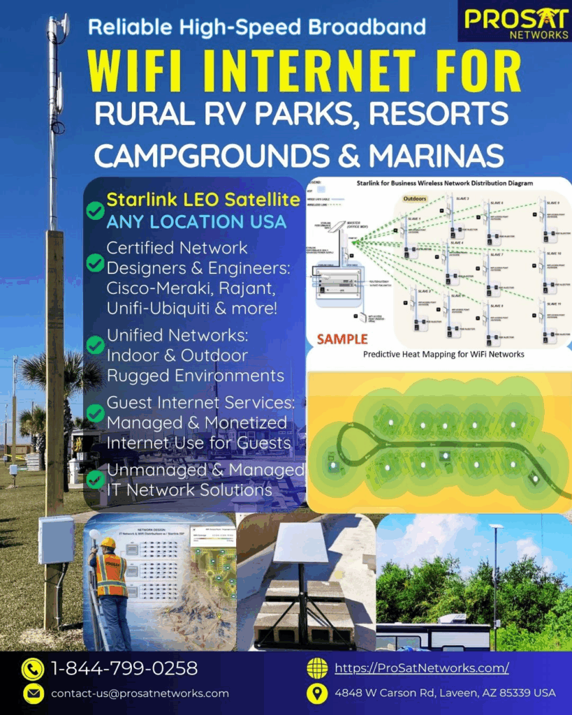 Starlink RV Parks Campgrounds Marinas